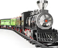 TEMI Large Train Set - Kids Electric Train Toy with 3 Way Smoke Locomotive, Light and Sounds, Cargo Cars and Long Tracks, Large Gift Train Set for Boys & Girls