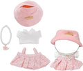 17cm Doll Clothes Set & Dolls Outfit 3-Piece Handmade Doll Clothing Set with Dress Necklace and Hat Accessories for 17cm Plush Dolls, Clothes Only, No Doll Included