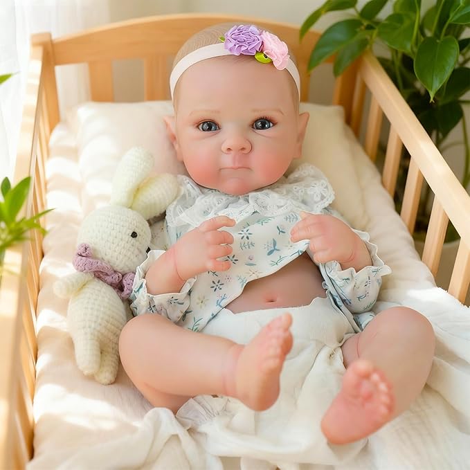WOOROY Realistic Reborn Baby Dolls, 20 Inch Lifelike Newborn Baby Girl Doll with Full Body Vinyl, Real Life Baby Dolls with Accessories Gift Toys for Kids Age 3+