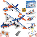 5 in 1 Airplane Building Block Set with APP & Remote Control STEM Toy,DIY Aircraft Building Kit Rechargeable Airplanes Model Toys Gifts for Boys Age 8-14 (325 PCS)