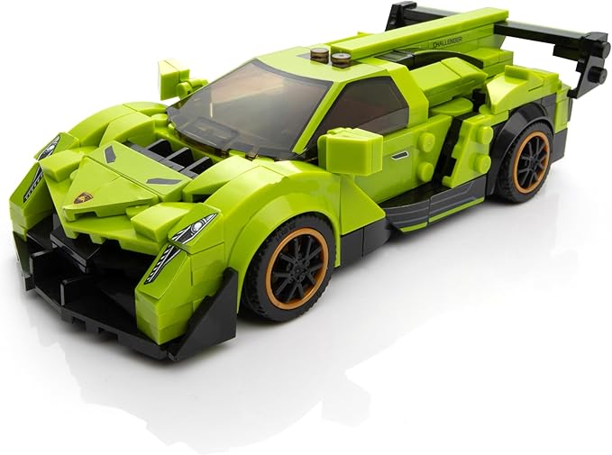 Block Builder Lambo Racing Car Building Block Set (348 Pieces). Racing Car Building Blocks for Kids and Adults