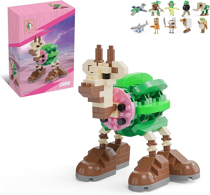 Italian Brainrot Action Figure Building Kit, Brainrot Toys, Creative STEM Construction Blocks, Collectible Desk Decor Gift for Adults & Teens 14+(Giraffa Celeste VIAGGIO AGRESTE)