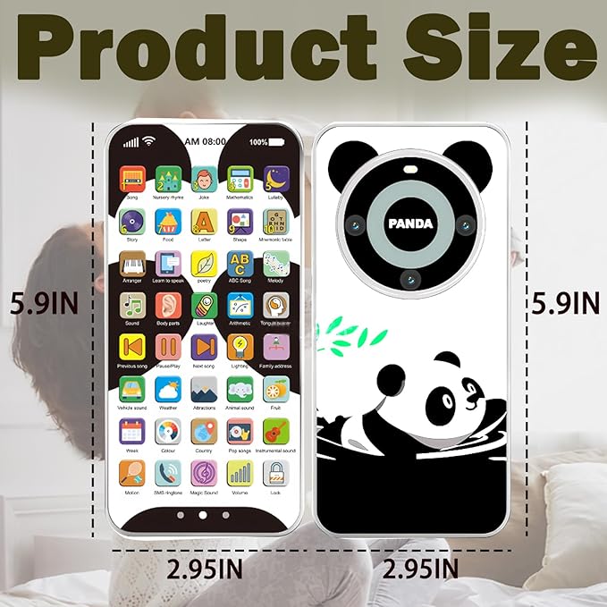 Kids Phone with 10,000+ Educational Content, Rechargeable Toddler Learning Phone with Music & Sounds, Pretend Play Cell Phone for Boys & Girls Ages, Best Gift for Toddler Toys