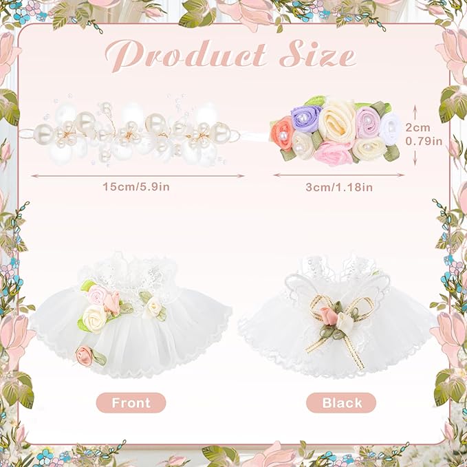 3 Pcs Wedding Outfits Dress for 6.7 Inches Doll Wedding Clothe Set Include Cute Headpiece Popular Dress Accessories, No Doll (Classic Style,White)
