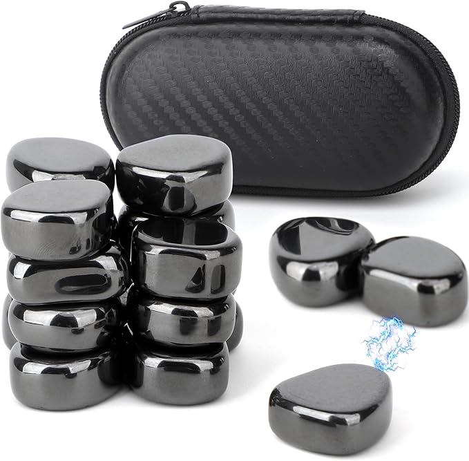 Cool Fidget Toy Fridge Magnets Rocks,Science Kit Magnet DIY Alphabet Number, Magnetic Hematite Stones Gift, Magnet Ferrite Putty Desk Toy for Adults(24PCS)