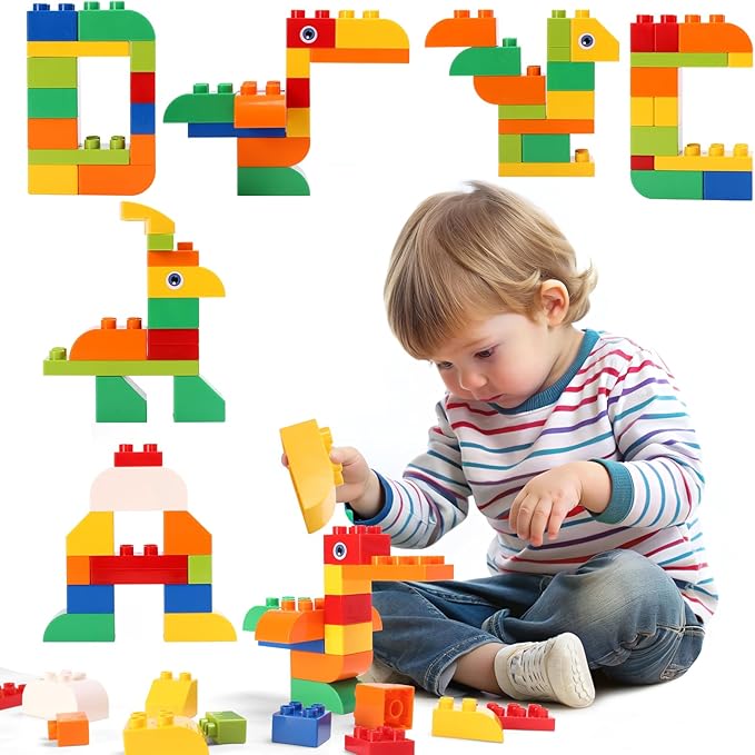 Building Blocks for Kids Toddlers, 76 Pieces Large-Size Building Blocks, Ideal STEM Toy for 3+ Year Old Kids