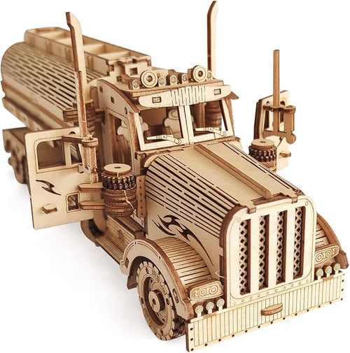 3D Wooden Puzzle - Wood Mechanical Tank Truck Model Kits - Coin Bank Crafts Model - Wooden STEM DIY Brain Teaser Puzzles, 3D Puzzle for Birthday Adults & Teens
