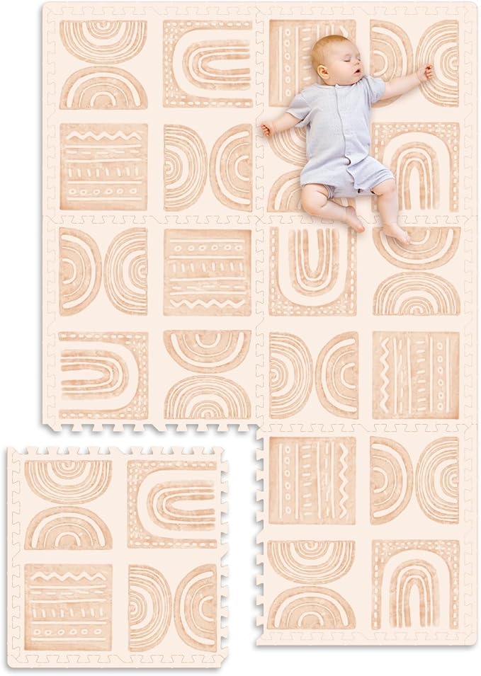 Extra Large Baby Play Mat - 4FT x 6FT Foam Puzzle Floor Mat for Kids & Toddlers (Semicircle Pattern)