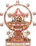 3D Puzzles for Adults, Wooden 3D Puzzle Model Surprise Amusement Park Music Box Toys Building Kits, DIY Wood Crafts Cool Toy Hobbies for Men Women, Creative Assembly Gifts