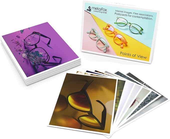 metaFox - Points of View Card Deck - 52 Coaching Cards for Perspective Takeover, Therapy and Self-Improvement - Presentation Cards as a Visual Thinking Tool for Coaching, Workshops dp-POV