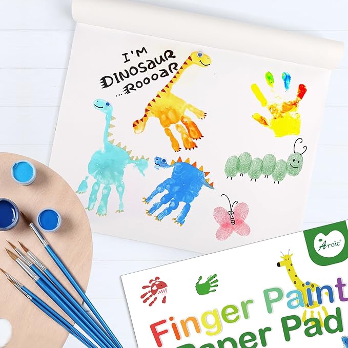 AROIC 36 Sheets Finger Paint Paper 11 x 14 inches, Paint Pad for Kid, Fingerpaint Paper For Toddlers And Kids, Toddlers Art Supplies, Art Painting Pad Set for Finger Painting, Drawing
