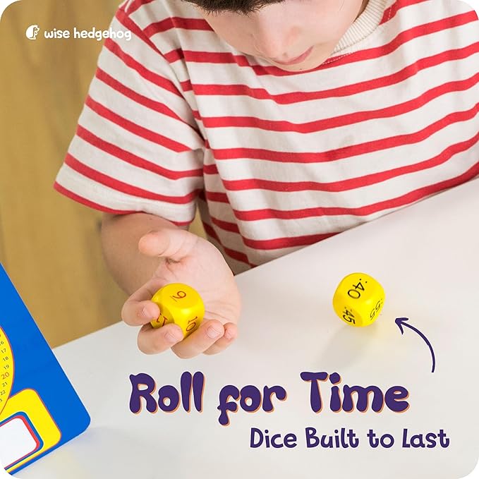 Kids Learning Time Activity Game Set, 53 Piece Set, Interactive Play, 4 Fun Time Based Games, Teaching Clock Kids Learn Time Fast, 3 Levels of Difficulty