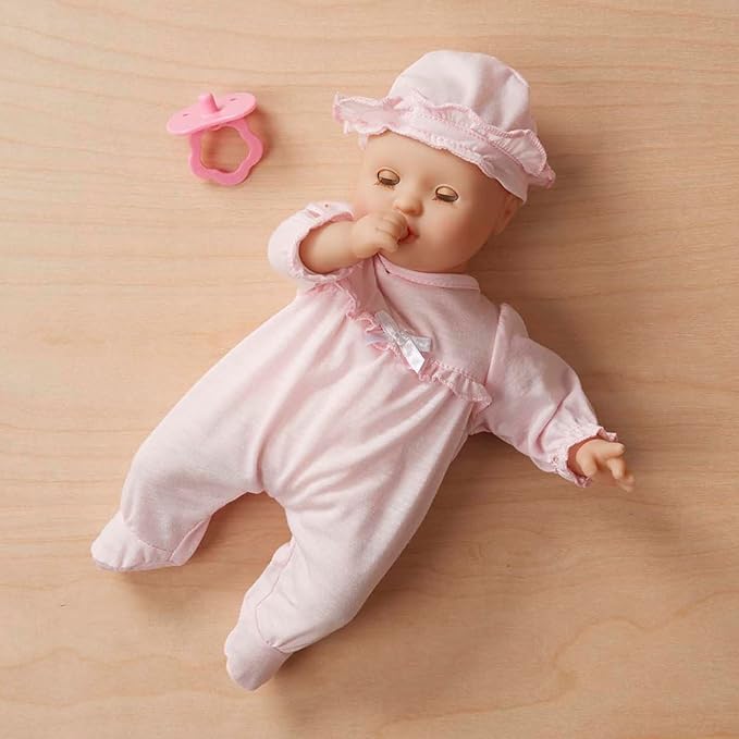 Melissa & Doug Mine to Love Jenna 12" Baby Doll with Moving Eyes, Thumb & Pacifier Sucking Action, Doll Clothes & Accessories, Toddler Toys for Girls & Boys Ages 18 Mo+