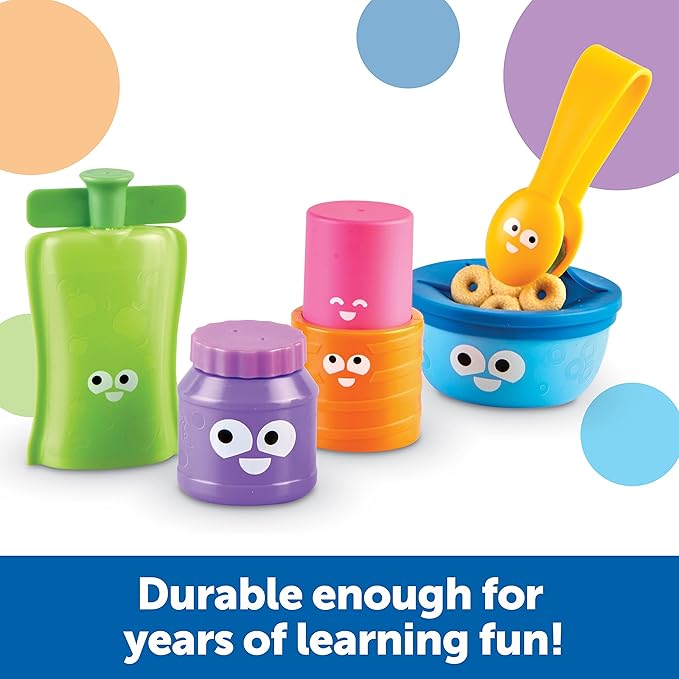Learning Resources Helping Hands Snack Friends - 7 Pieces, Age 3+ Toddler Toys, Fine Motor Fun, Preschool, Fine Motor Skills, Toddler Activities