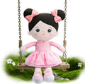OUOZZZ 13" Soft Baby Doll Toys for 1 + Year Old Girl Gifts, Birthday Gifts for 1 Year Old Girl Christmas Plush Toys Gift for Toddler Kids Asian Black Hair