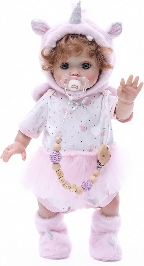 Reborn Baby Dolls, 18inch Large Realistic Hand-Rooted Hair Lifelike Baby Dolls with Accessories for 3+ Year Old Girls Gifts, Pretend Play, Collection