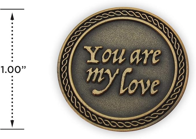 Romantic Love Expression Antique Gold Plated Pocket Coin for Date Night, You are My Love, with You Forever Won't Be Long Enough, Love Gift for Men & Women, from Him or Her