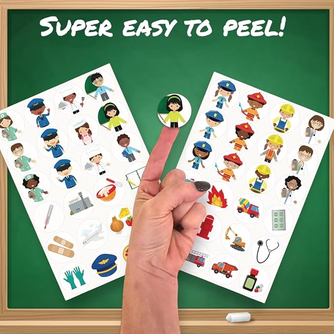 480PCS Community Helpers Stickers – Career Sticker Set Toys for Kids, for Preschool Classroom Decorations, Bulletin Board, Flash Cards, Crafts and Poster, Teachers Classroom Must-Have