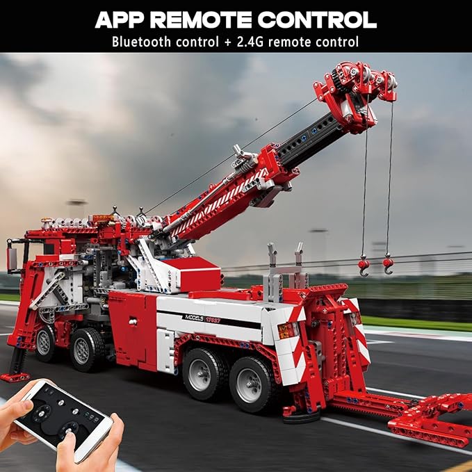 Mould King 17027 Road Rescue Vehicle Building Block Kits, MOC Building Blocks Set to Build, Gift for Age 14+/Adult Collections Enthusiasts (4883 Pieces with Motor/APP Remote Control)