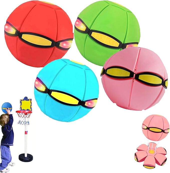 Magic Meta Ball, Children's Bouncing Ball, Magic Metaball, Magical Flying Saucer, Bouncy Balls, Parent-Child Interaction, Interactive Pop-Up Time Delay Transformation Toy Outdoor (4colors, no lights)