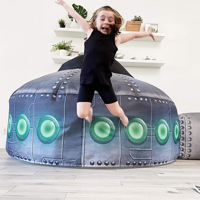 The Original Patented AirFort - Build A Fort in 30 Seconds, Inflatable Fort for Kids, Play Tent for 3-14 Years, A Playhouse Where Imagination Runs Wild, Fan not Included (UFO)