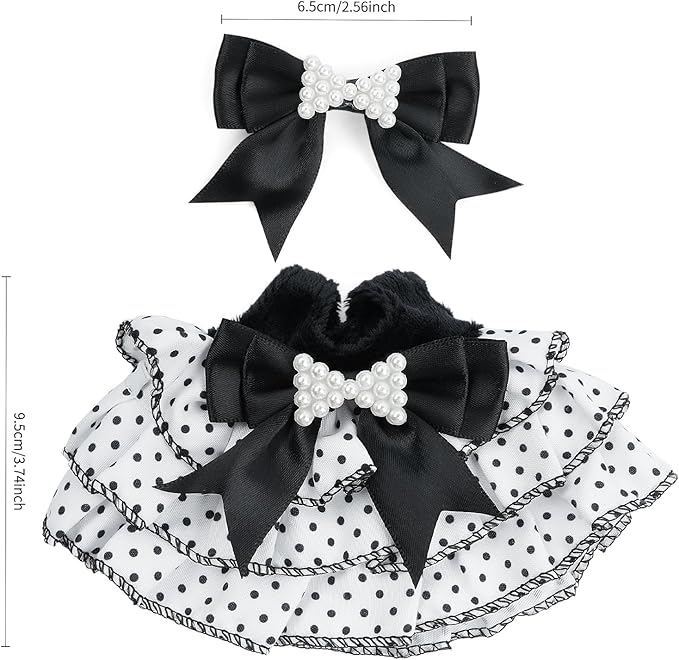 17cm Doll Clothes Set-Adorable Outfits for Dolls-Stylish Accessaries Clothes Dress-Up-Replaceable Clothing Collections, Includes Hat, Top, Skirt(Black-Style C)
