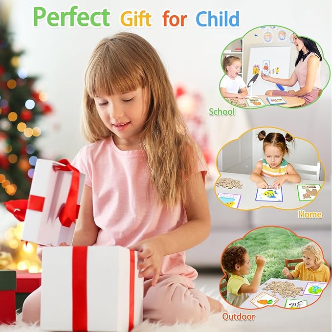 Spelling Games with 30 Double-Sided Flash Cards, 100Pcs Wooden Letters Sight Words Matching Game, Alphabet ABC Learning Educational Toys for Kids Ages 3-8