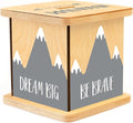 Wooden Piggy Bank for Kids and Adults, Personalized Gift Handmade in USA by BloomOwl, Custom Piggy Bank, Personalized Banks for Kids, Gifts for Baby Boys and Girls (Bear and Mountain)