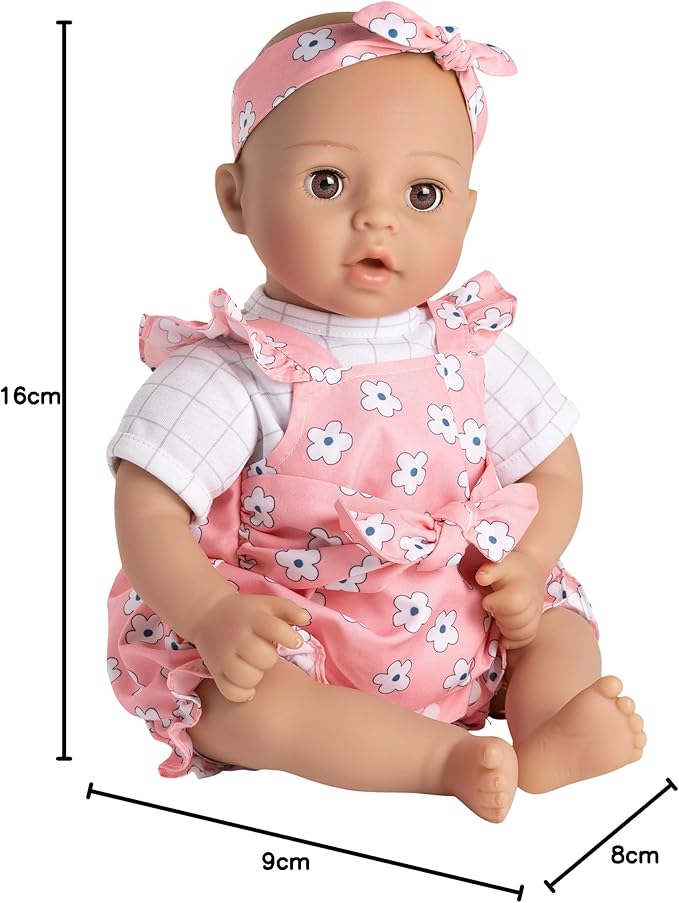 ADORA Wrapped in Love Babies, 6-Piece Set Baby Doll with Voice Recorder Feature, Includes, Removable Outfit, Headband, Romper, Pacifier and Diaper, Birthday Gift for Ages 3+ - Darling