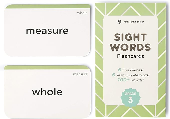 Think Tank Scholar 3rd Grade Sight Words Flash Cards (Third Grade) Pack - 100+ Dolch & Fry (High Freqency) Sight Word - Learn to Read, Site Words Learning for Kids Age 7,8,9 & 10+ Homeschool/Classroom