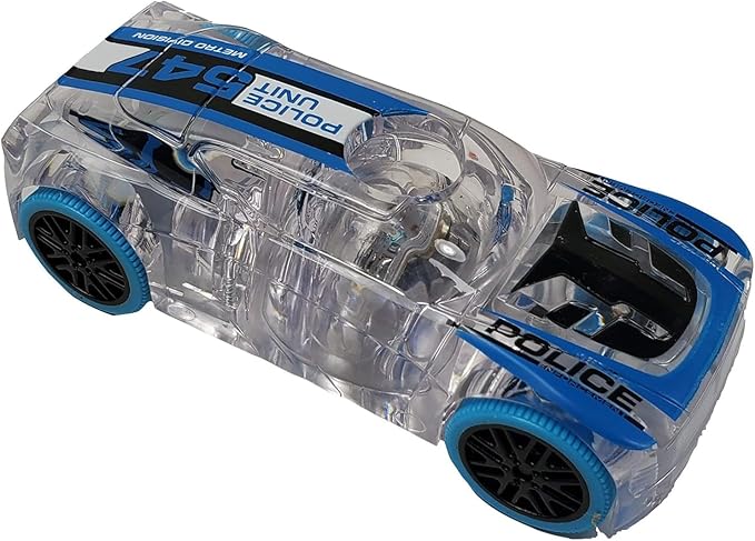 Police Car, LED Light Up Pull Back Cop Car, Toy Vehicle for Kids 3 and Up