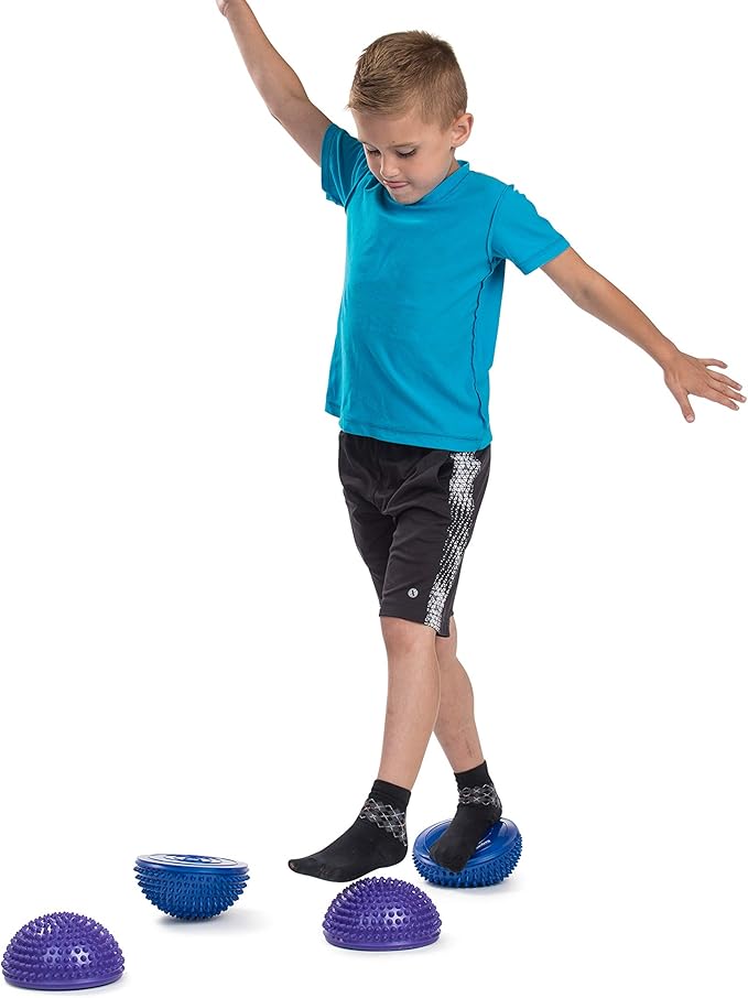 bintiva Balance Pods Set - 1 Pair Hedgehog Style Domed Stability Pods for Children and Adults