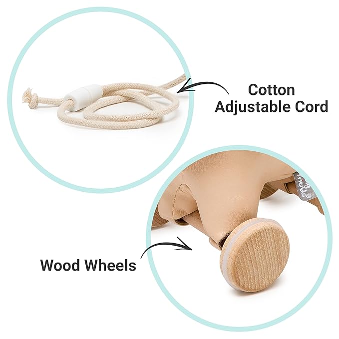 Little Big Friends Dog Pull Toy for Toddlers | Soft Baby Walking Toy with Adjustable Cord | Easy-to-Clean Push & Pull Toy | Adrien The Dog