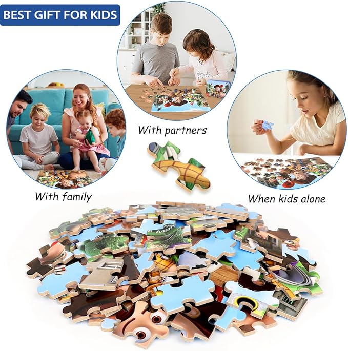 Puzzles for Kids Ages 4-8,Kids Puzzle in a Metal Box,Cute Kid Small Toys Puzzles,Children Boys Girls Learning Educational Toy,100 Pieces