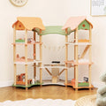 Costzon Wooden Dollhouse for Kids, 3-Story Luxury Doll House with 32 Pieces Furniture Accessories, 7 Rooms, Stairs & Balcony, DIY Pretend Dollhouse Playset, Gift for Girls Toddlers Ages 3+ (Colorful)