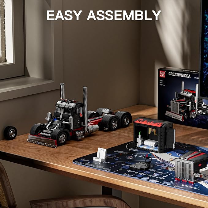 Mould King Semi Truck Toys Building Sets, Collectible Trucks Vehicle Trailer Model Build and Display, 10037 STEM Project Blocks Kits Decor for Adults and Aged 14+ (1797 Pieces)