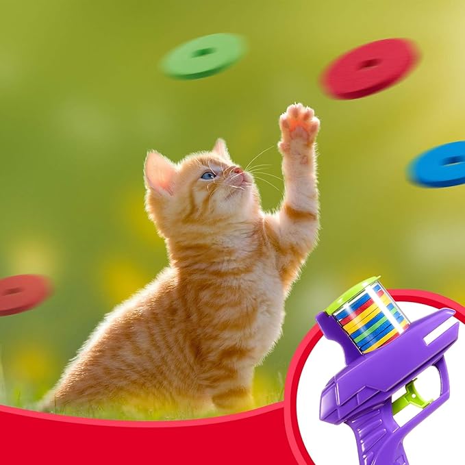 Sumind 2 Pieces Foam Disc Launcher Zip Shot Shooter Disc Shooter (Red, Purple)