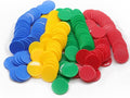 Set of 100 Opaque Plastic Learning Counters Mini Poker Chips Game Tokens with Storage Box (Red+Yellow+RoyalBlue+Green, 1 Inch)