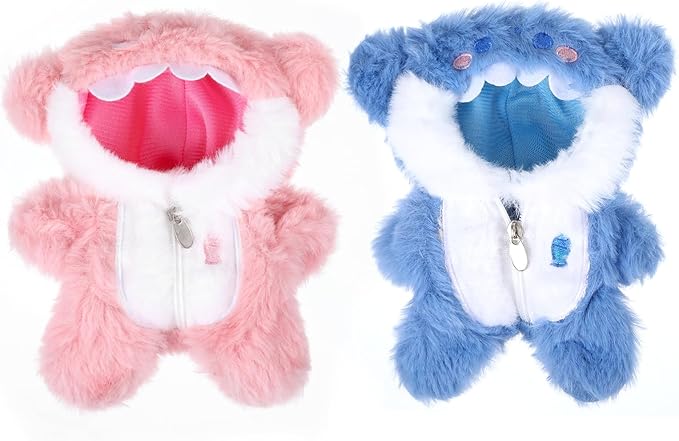 17cm Doll Clothes Outfits,Plush Shark Outfit and Clothes Accessories for 6.7 Inches Doll Clothes,Faking Animal Outfit Jumpsuit,Cute Fashion Dress Up Clothes Accessories for Dolls