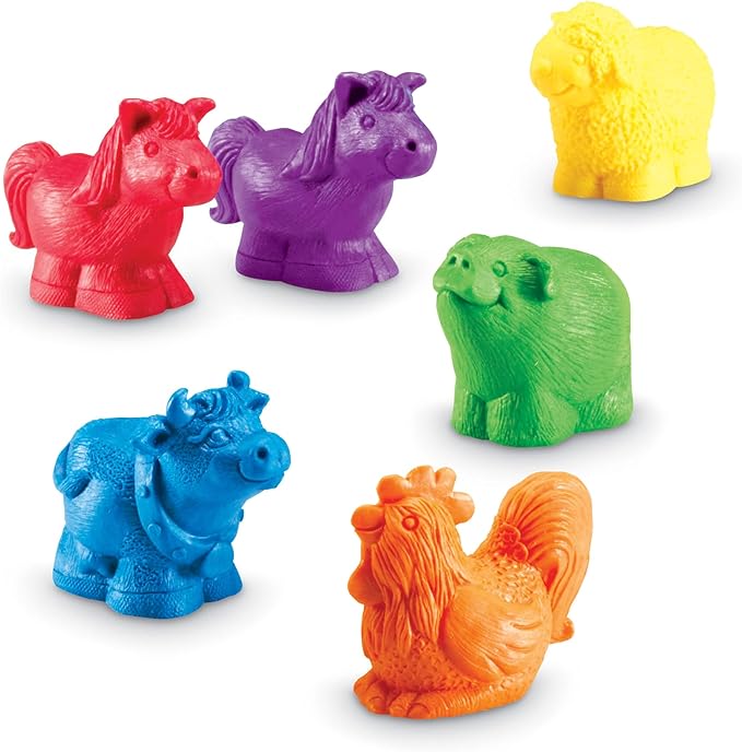Learning Resources Jumbo Farm Counters - 30 Pieces, Ages 18+ months Toddler Learning Toys, Preschool Toys, Farm Animals for Kids