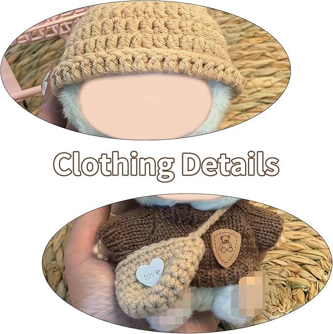 3 Set Doll Clothes Compatible with 15cm & 17cm, Fashion Clothes Crochet Cute Outfit for Dolls (NO Doll)