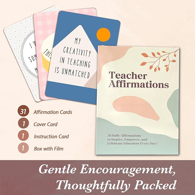 Teacher Appreciation Gift, Teacher Affirmation Cards, Inspirational Teacher Gift, Teacher Must Haves, Gifts for Educators, Back To School Gift, Positive Mindfulness Deck for Teacher