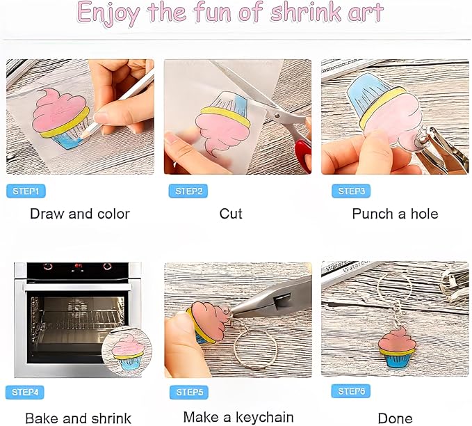 Auihiay Colorful Shrink Plastic Sheets, 20PCS Shrink Paper, Shrink Art Paper for Easter Decorations Ornaments, Kids Jewelry Making and Shrink Key Chains Making, 7.9 x 5.7 inch