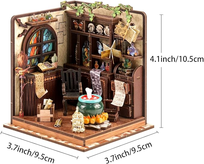 Book Nook Kit for Adults, 3D Wooden Miniature DIY House Craft Kit Book Nook Decor Bookshelf Insert Diorama Birthday Gift