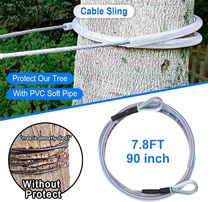 X XBEN Zip line Kits for Backyard, Zip Lines for Kid and Adult, Included Swing Seat, Ziplines Brake, and Steel Trolley, Outdoor Playground Equipment (75FT)
