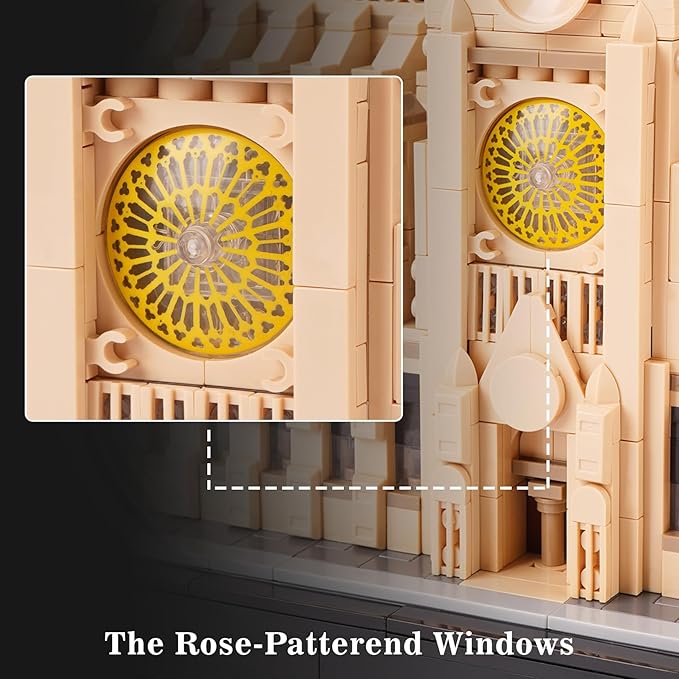 Architecture Notre-Dame de Paris Model Building Block Set, Openable Architecture Model Micro Building Kit Collection Building Toy