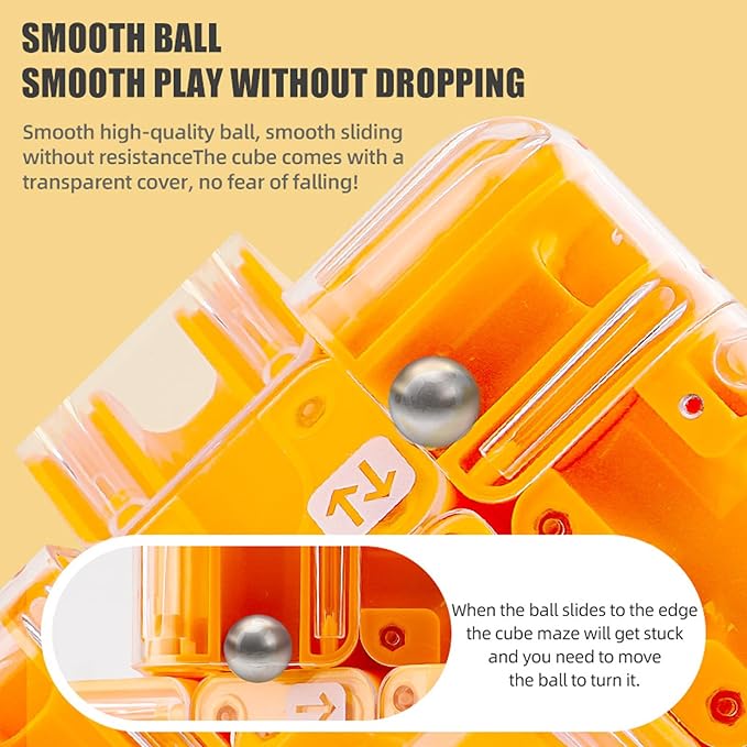 Large Labyrinth 3D Puzzle Maze Cube, Two-in-One Twist Cube Ball Maze Brain Teaser Toy, Stress Relief Fidget Game for Teens and Adults, Logic & Focus Training Gift (C-Green)