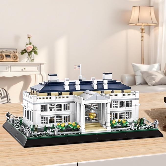 White House Model Building Block Sets Washington DC Architecture Building Kits World Famous Landmark Series Architecture Model Toys Gift for Adults Kids Teens 894 Pieces