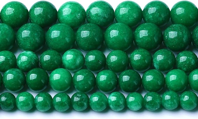 75PCS 10MM Natural Stone Green Cloudy Jade Spacer Loose Beads for Jewelry Making DIY Bracelet Necklace