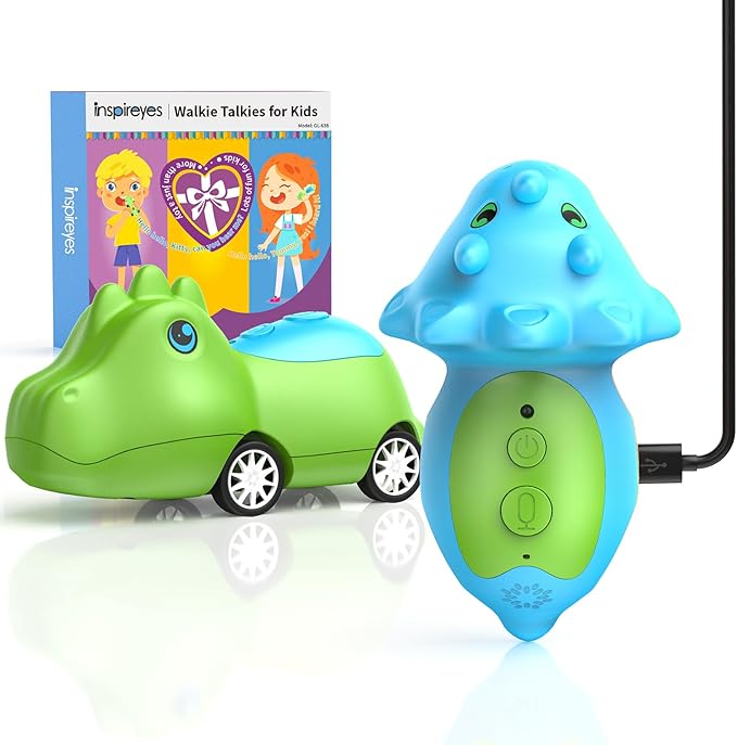 Dinosaur Kids Walkie Talkies 2 Pack, Toys for Boys Girls Age 3 to 5 7, 48H Playtime, Fun for Home or Yard, T-Rex Rechargeable Gift Birthday Christmas Camping Toddlers